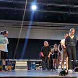 Students rehearsing Elf the Musical 