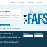 FAFSA website homepage.